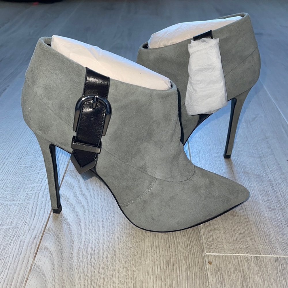 Charles David Valle Suede Pointy Toe Heeled Bootie